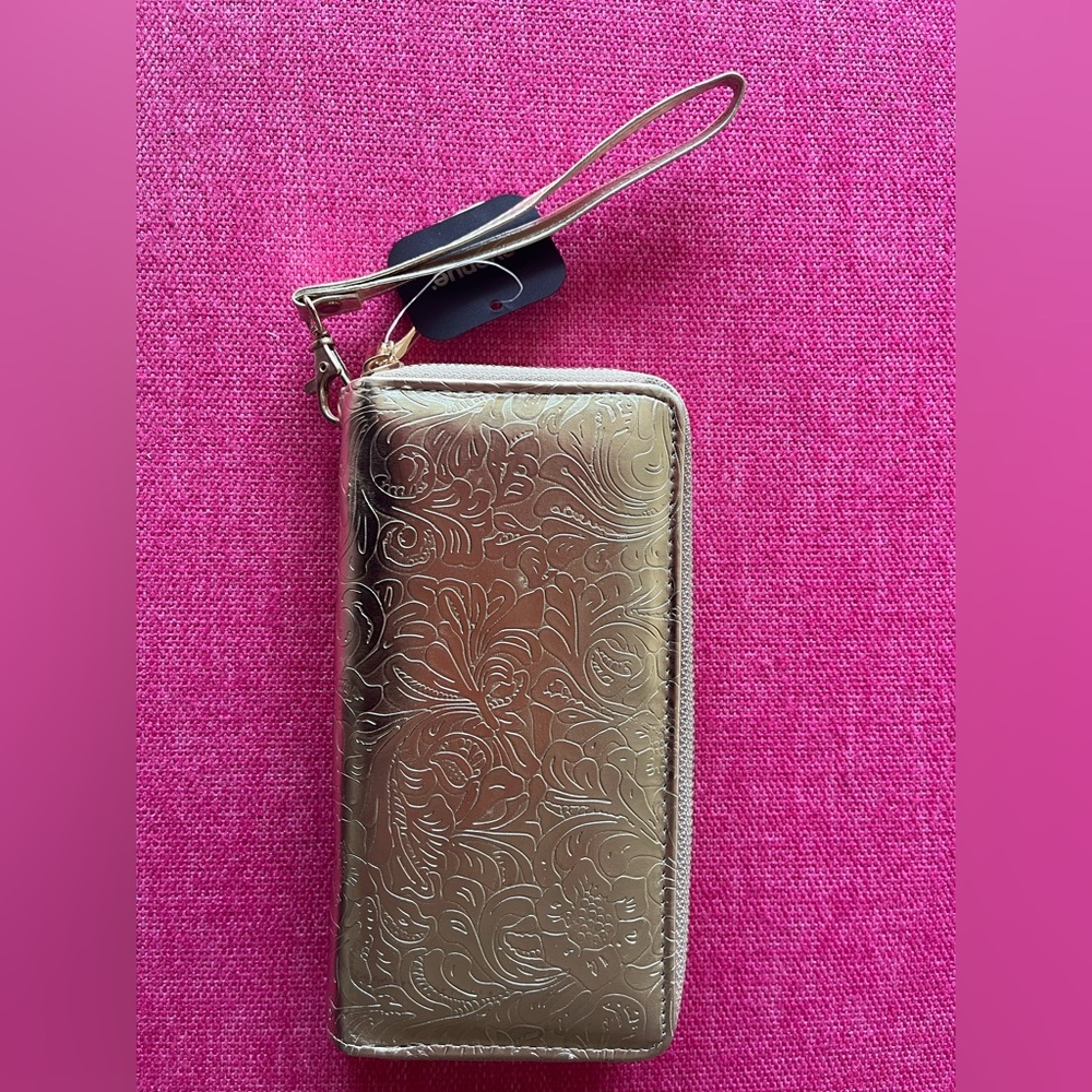 Avenue Gold Wristlet Clutch